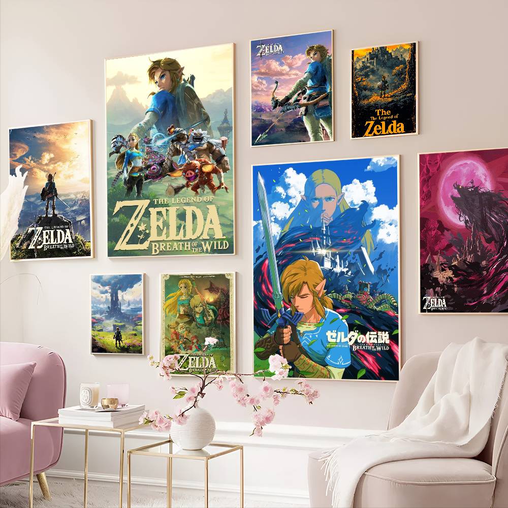 Retro Gaming Zelda - Pósteres Adhesivos de Anime L-Legend Video