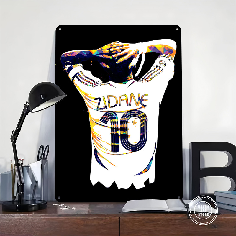 Póster Metálico de Zidane, Jer - Retro Gaming Jersey reseña y precio
