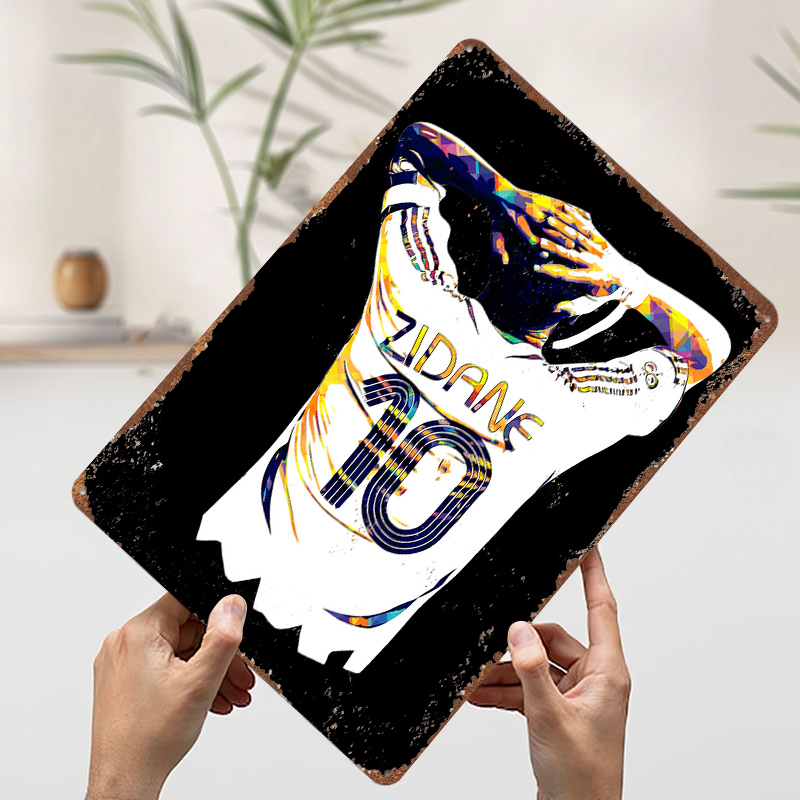 Póster Metálico de Zidane, Jer - Retro Gaming Jersey reseña y precio