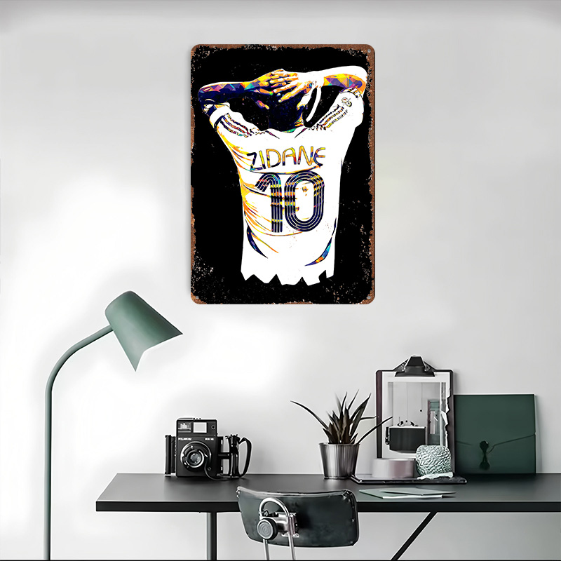 Póster Metálico de Zidane, Jer - Retro Gaming Jersey reseña y precio